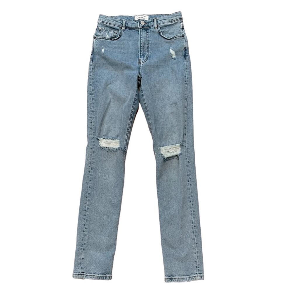 Reformation High & Skinny Jeans Miami Destroyed Blue Light Wash Distressed 27